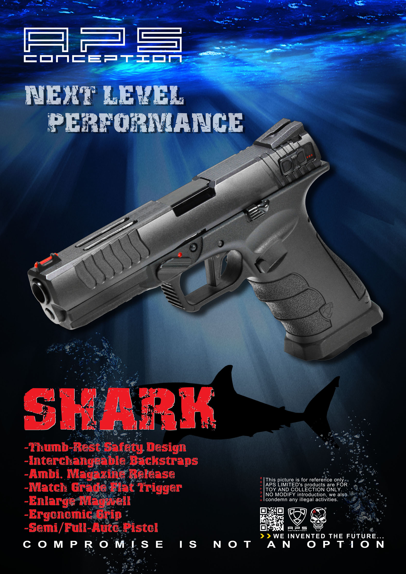 Shark Full Auto Pistol Black