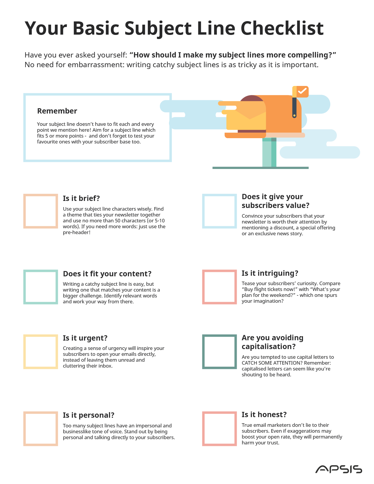 Subject Line Checklist Email Marketing APSIS
