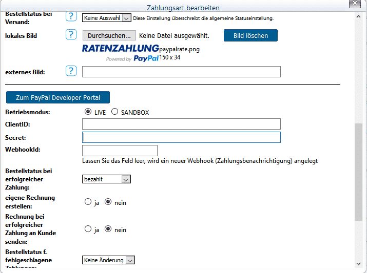 Ratenzahlung powered by PayPal