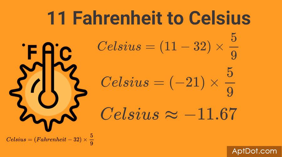 How to Convert 11 Fahrenheit to Celsius