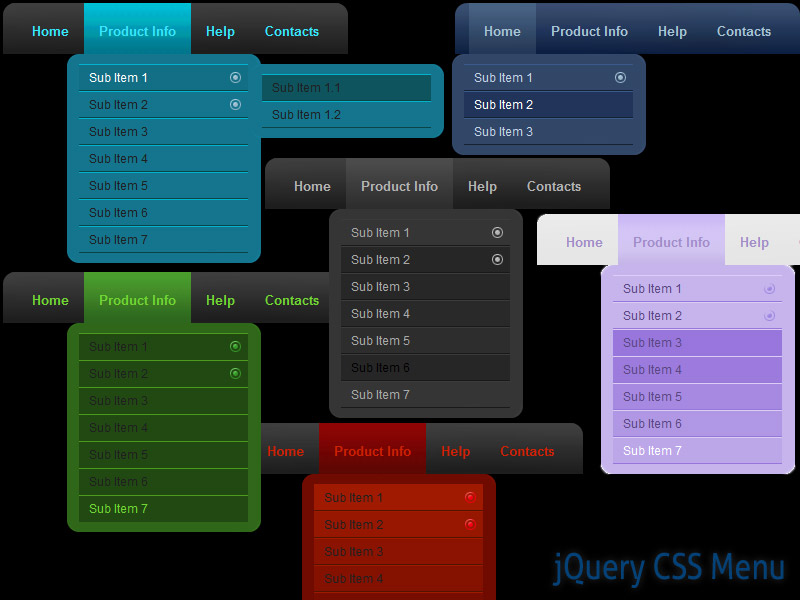 Download free JQuery CSS Menu Style 06 by jQuery v.1.5 software