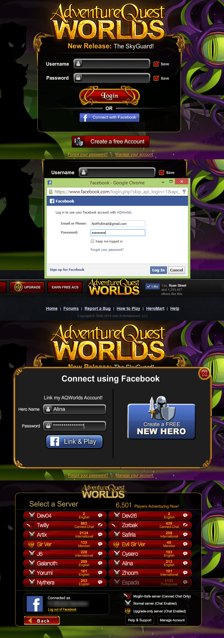Log Into AQW with One Click