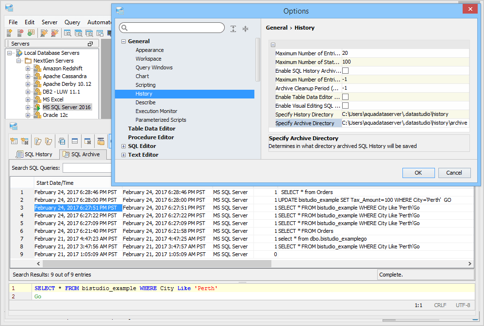 SQL History and Archive