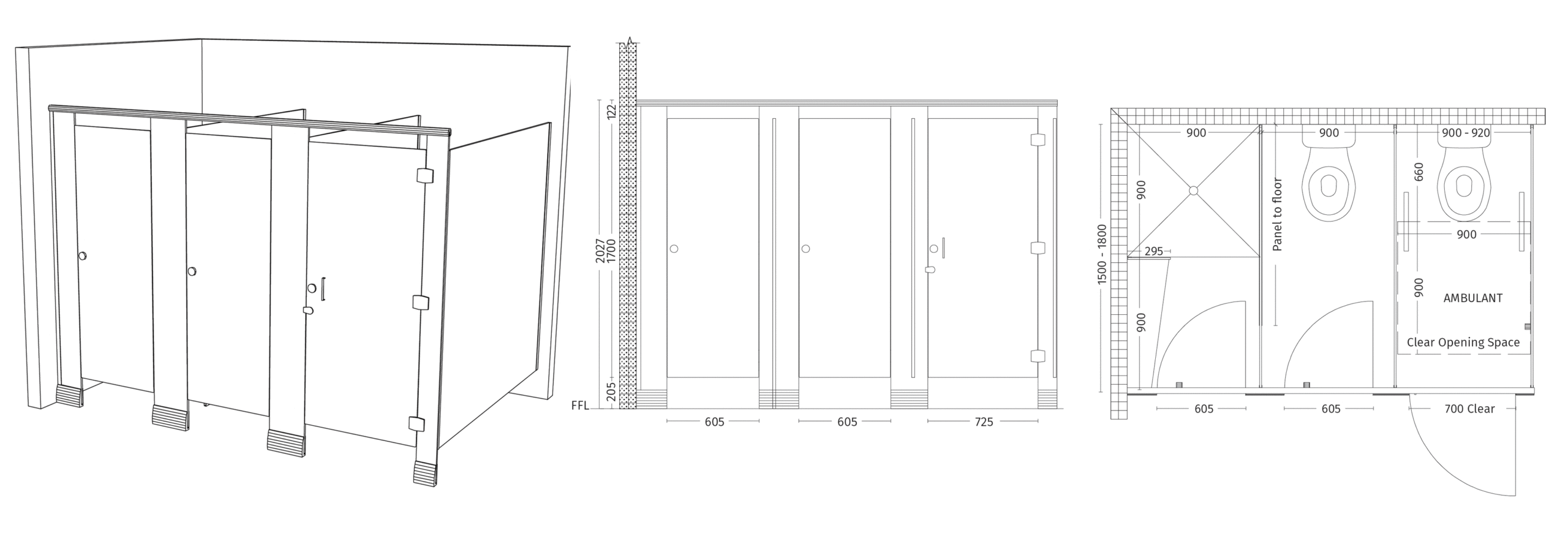 Toilet Cubicle Dimensions