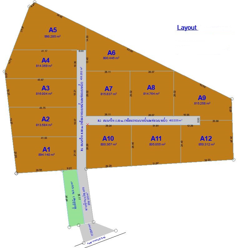 Land subdivide 800 to 1000 sqm for sale near Mai Khao beach Aqua