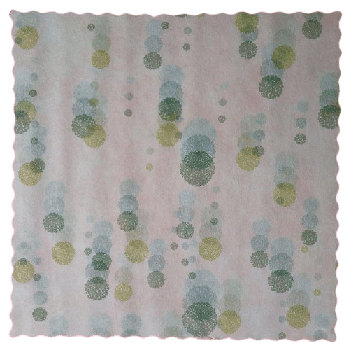 Papel Arroz Cuadrado Coreano Flocos Verde Musgo 25 und Aqua y Flores
