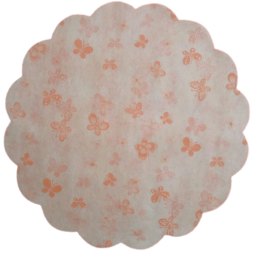 Papel Arroz Redondo Coreano Mariposa Crema 25 und Aqua y Flores
