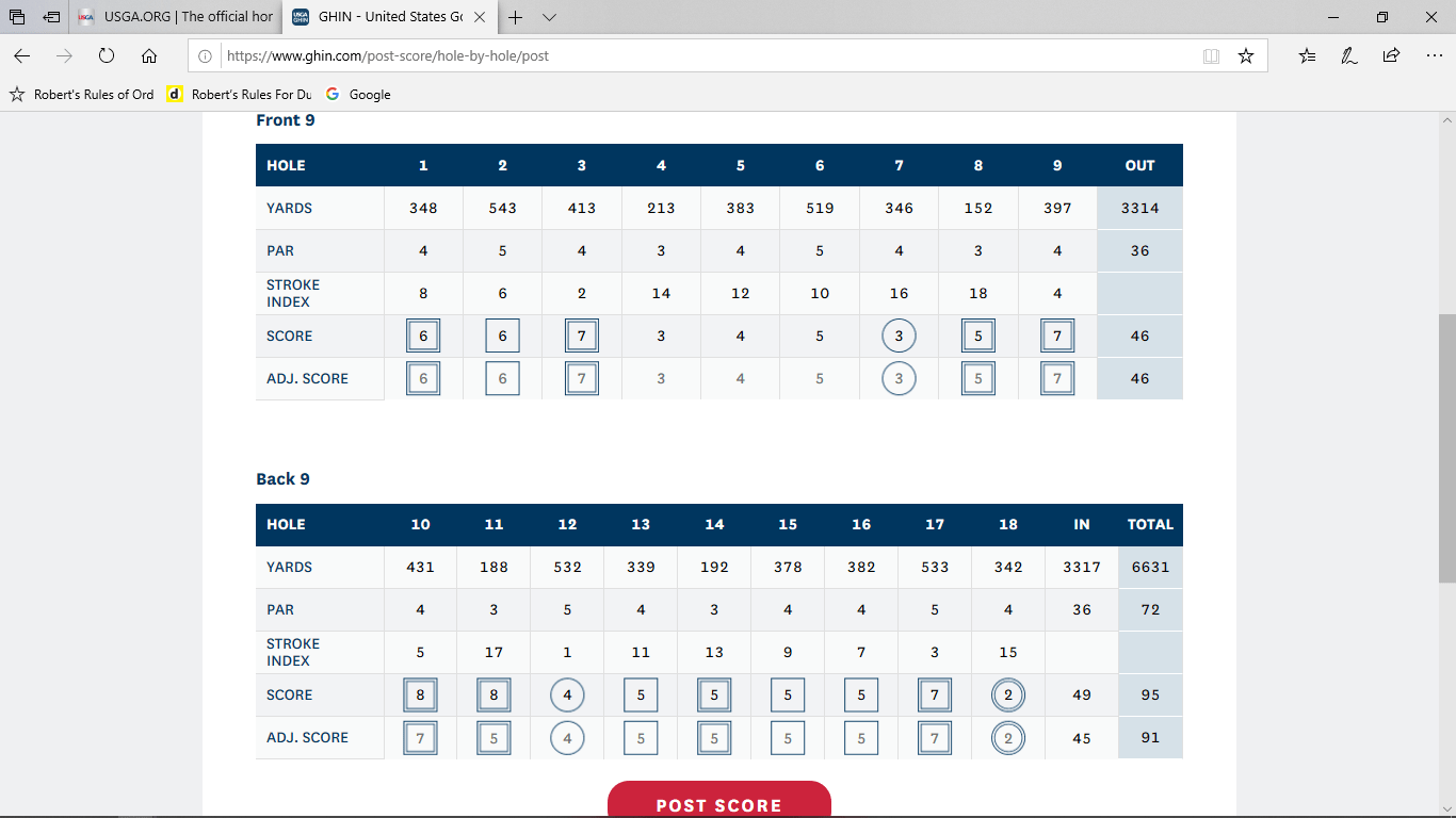 Enter Scores RHGC