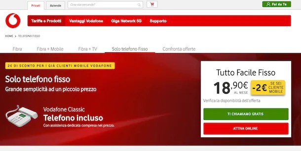 Vodafone telefono fisso Salvatore Aranzulla