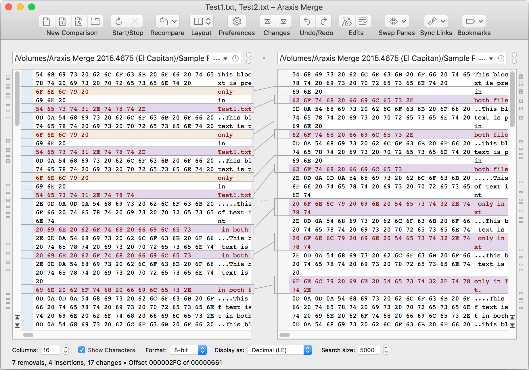 Comparing Binary Files