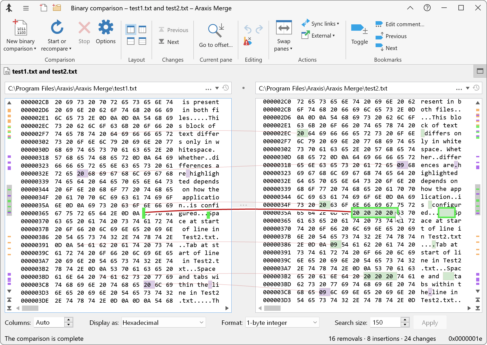 Comparing Binary Files