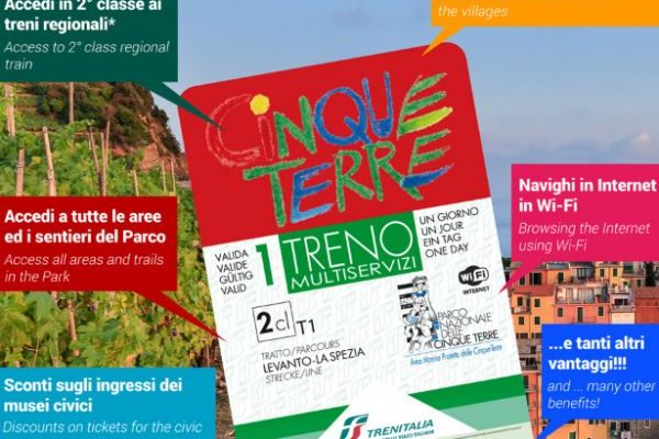 Cinque Terre Train MS and Cinque Terre Trekking Card at a discounted price for those who choose