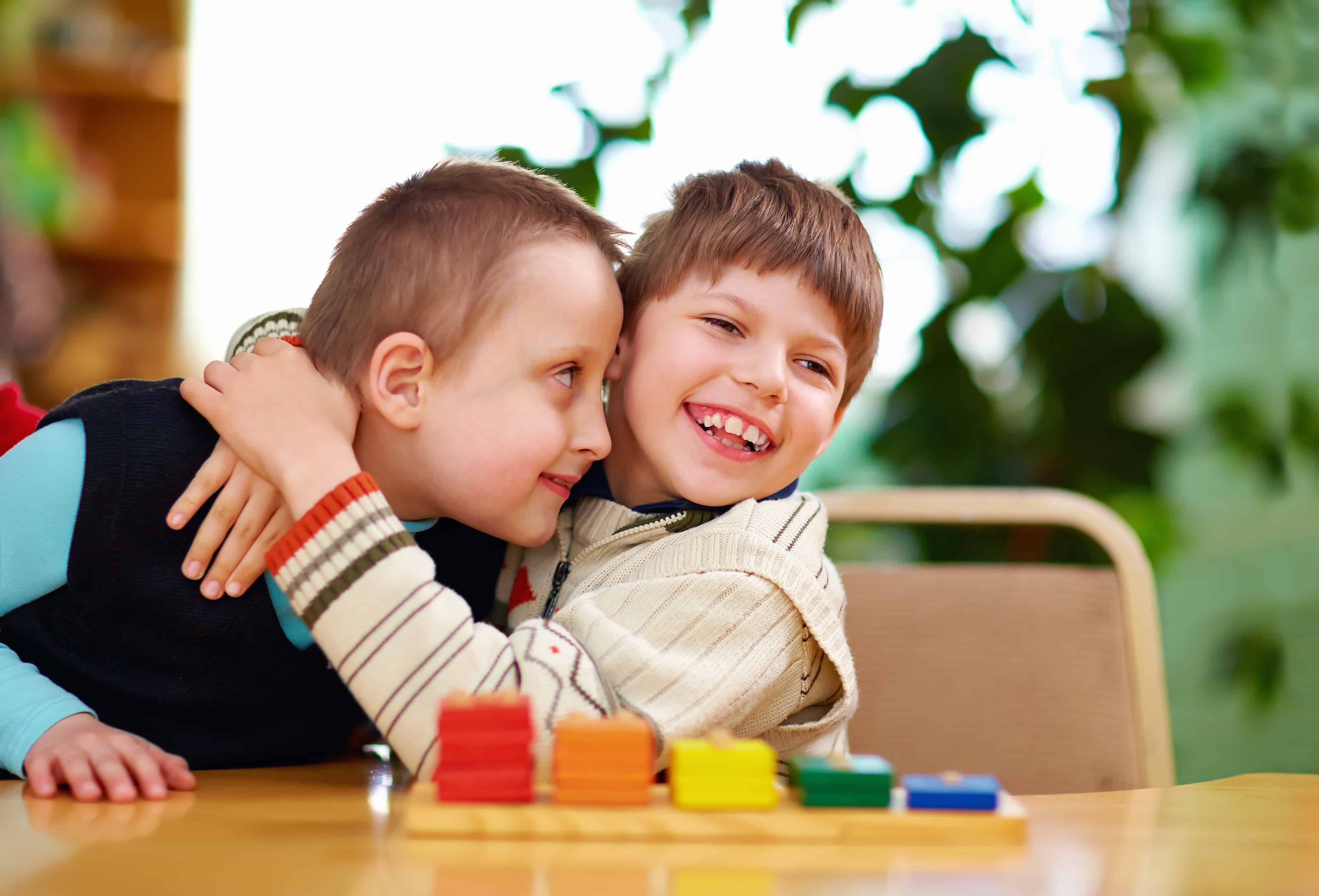 happy kids with disabilities in preschool ABD