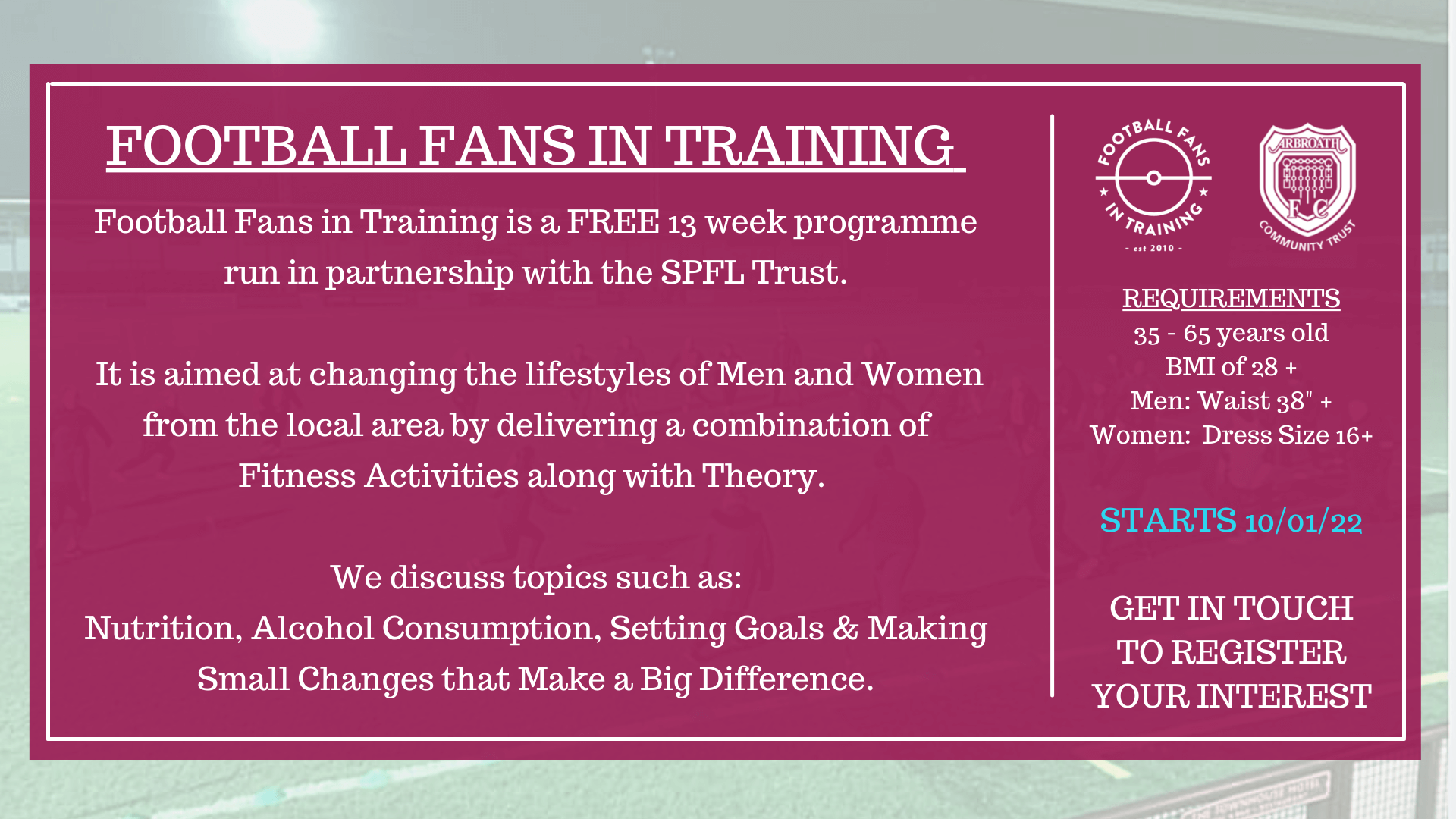 Football Fans in Training Returns Arbroath FC