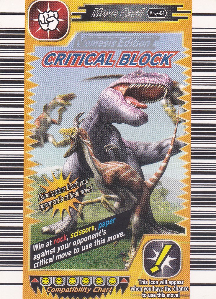 Dinosaur King Nemesis Edition Move Card Move04 Critical Block Arcade Game Cards