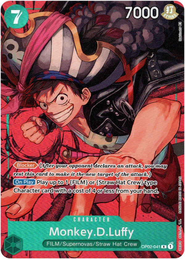 One Piece Card Game Paramount War Card OP02041 Monkey.D.Luffy