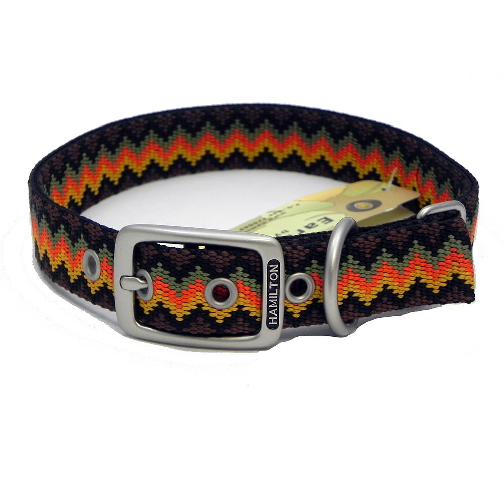 Hamilton Nylon Dog Collar Brown Weave 1 x 20inch