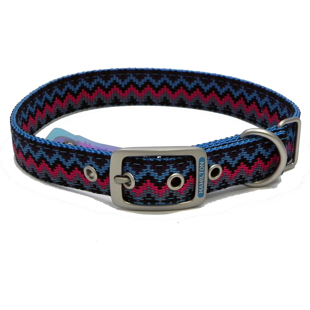 Hamilton Nylon Dog Collar Ocean Weave 1 x 20inch