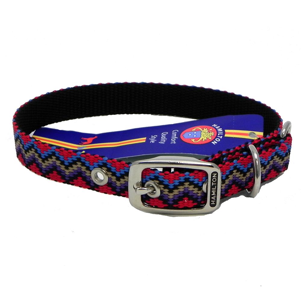 Hamilton Nylon Dog Collar Black Weave 5/8 x 18inch