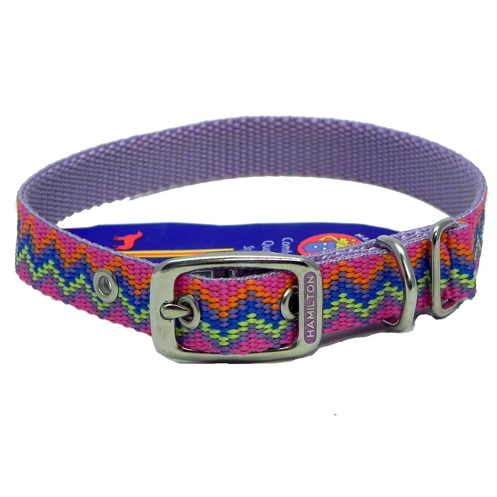 Hamilton Nylon Dog Collar Lavender Weave 5/8 x 18inch Dog Collars
