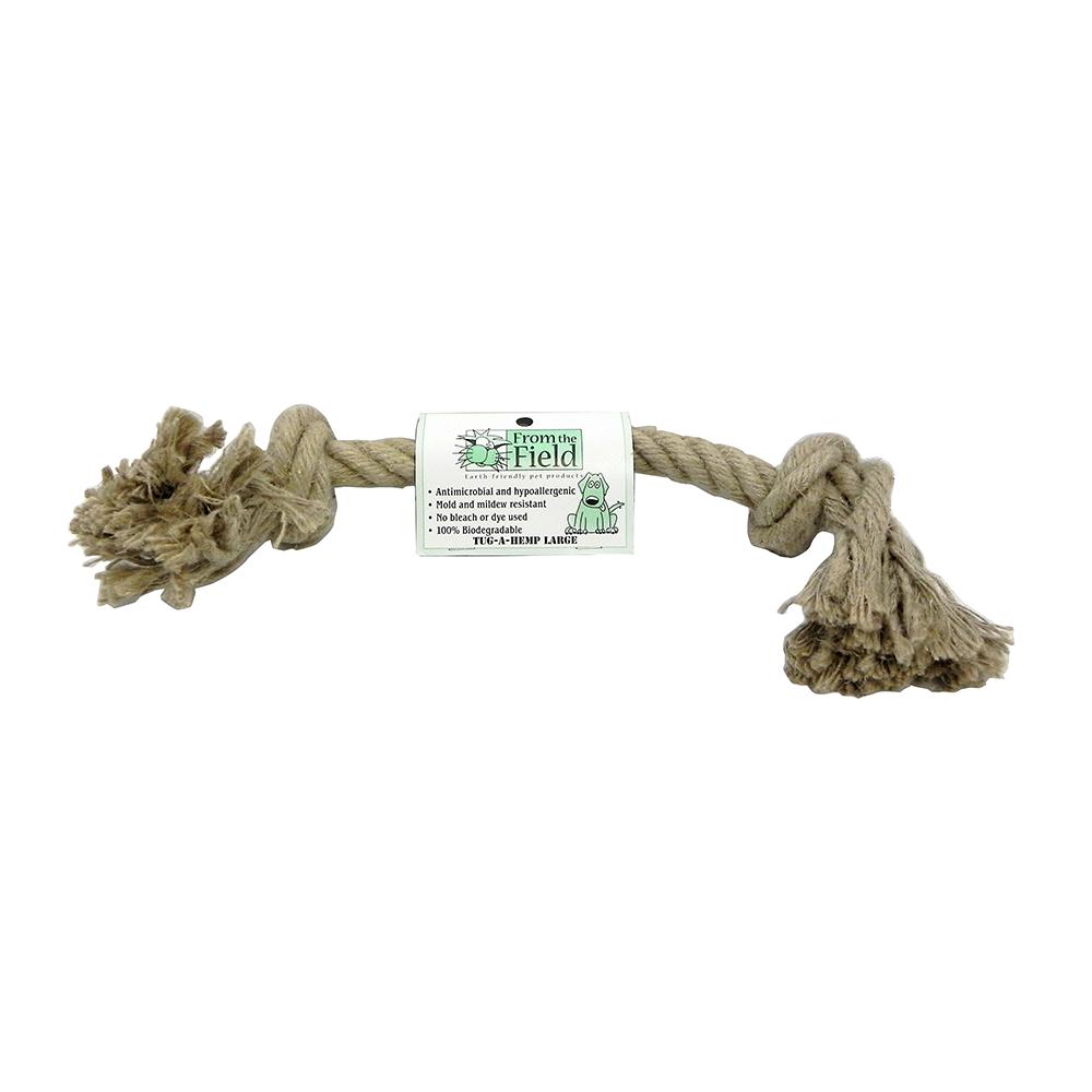 TugaHemp Large Natural Hemp Rope Bone Dog Toy