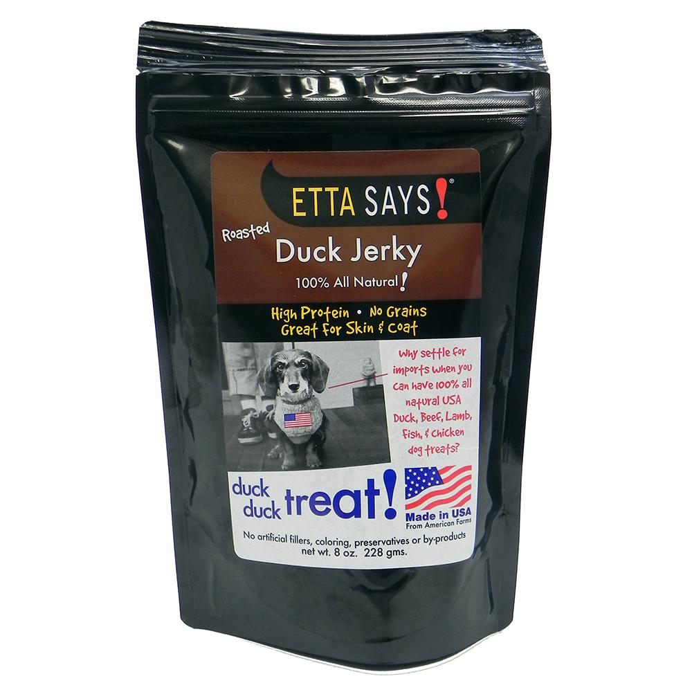 Etta Says! USA All Natural Duck Jerky Strips for Dogs 8 oz Dog Chews