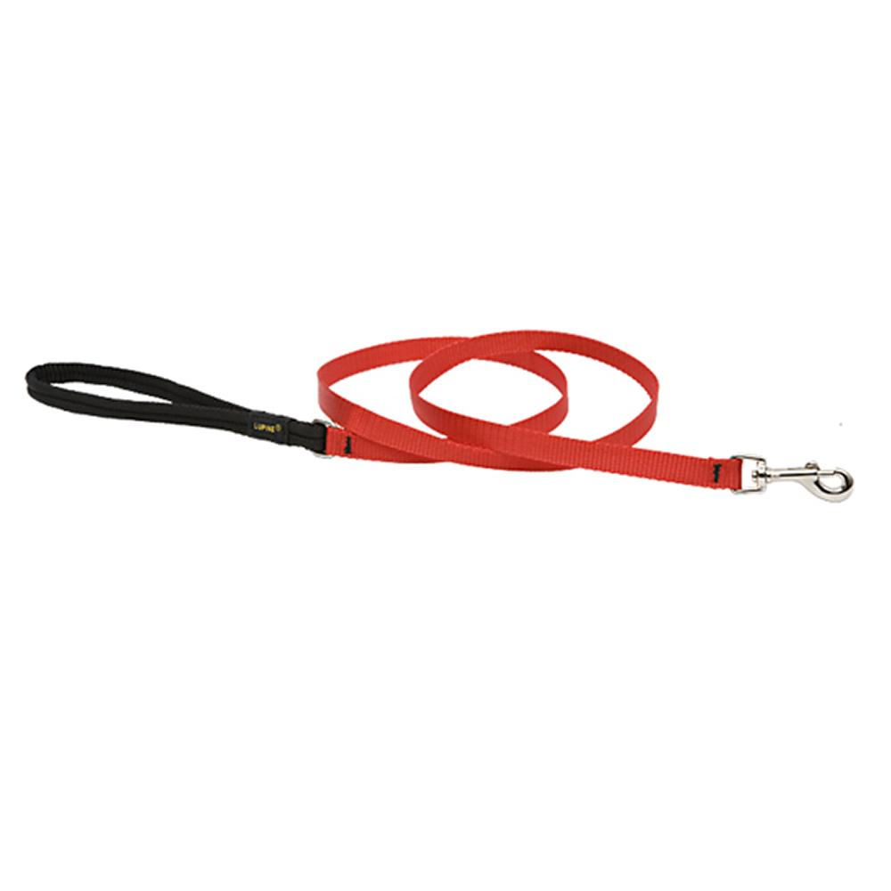 Lupine Nylon Dog Leash 4foot x 1/2inch Red