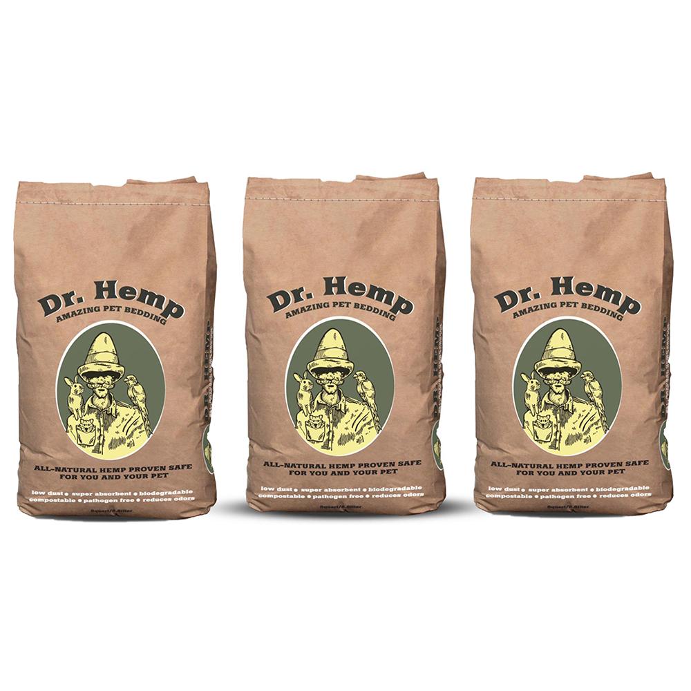 Dr. Hemp Natural Hemp Small Animal Bedding 8 Quart 3Pack