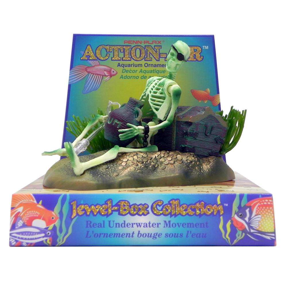 Penn Plax Action Skeleton w/Jug Aquarium Ornament Aquar Ornaments at Arcata Pet Supplies