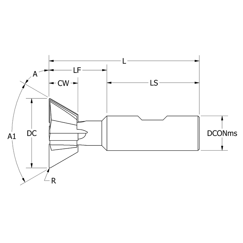 74246 Dovetail 60 deg 3 CT 6 teeth ARCH Cutting Tools