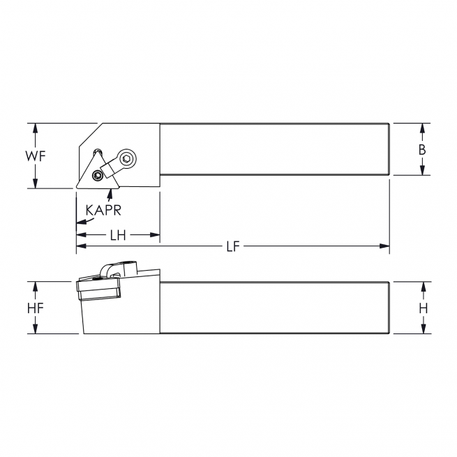 MTGNL 163D 1" SQUARE SHANK HOLDER ARCH Cutting Tools