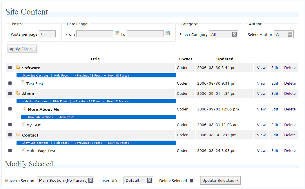 Wordpress as CMS Interface Design Archetyped