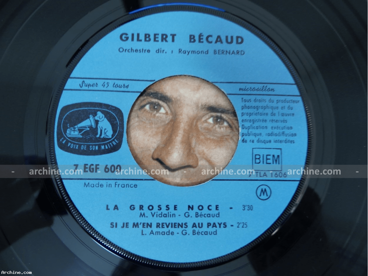 GILBERT BECAUD la grosse noce French 45 tours EP 7" (Languette BIEM