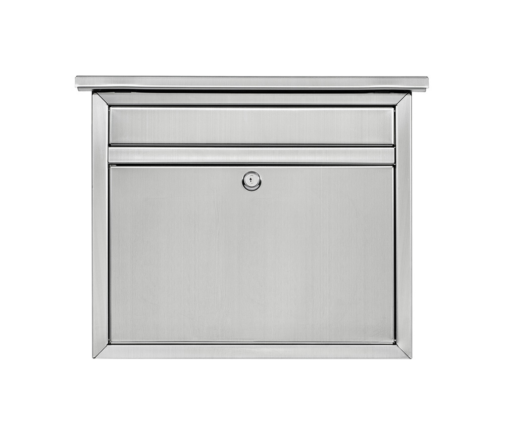 Maya Locking Wall Mount Mailbox Stainless Steel Architectural Mailboxes