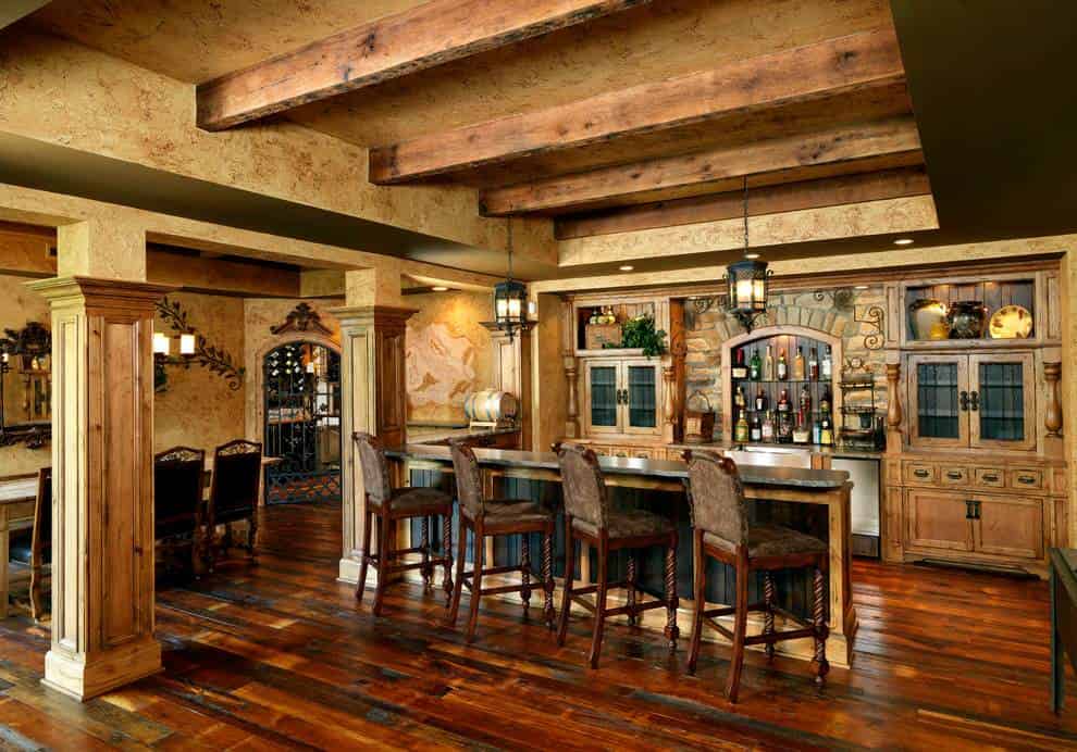 15 Distinguished Rustic Home Bar Designs For When You Really Need That