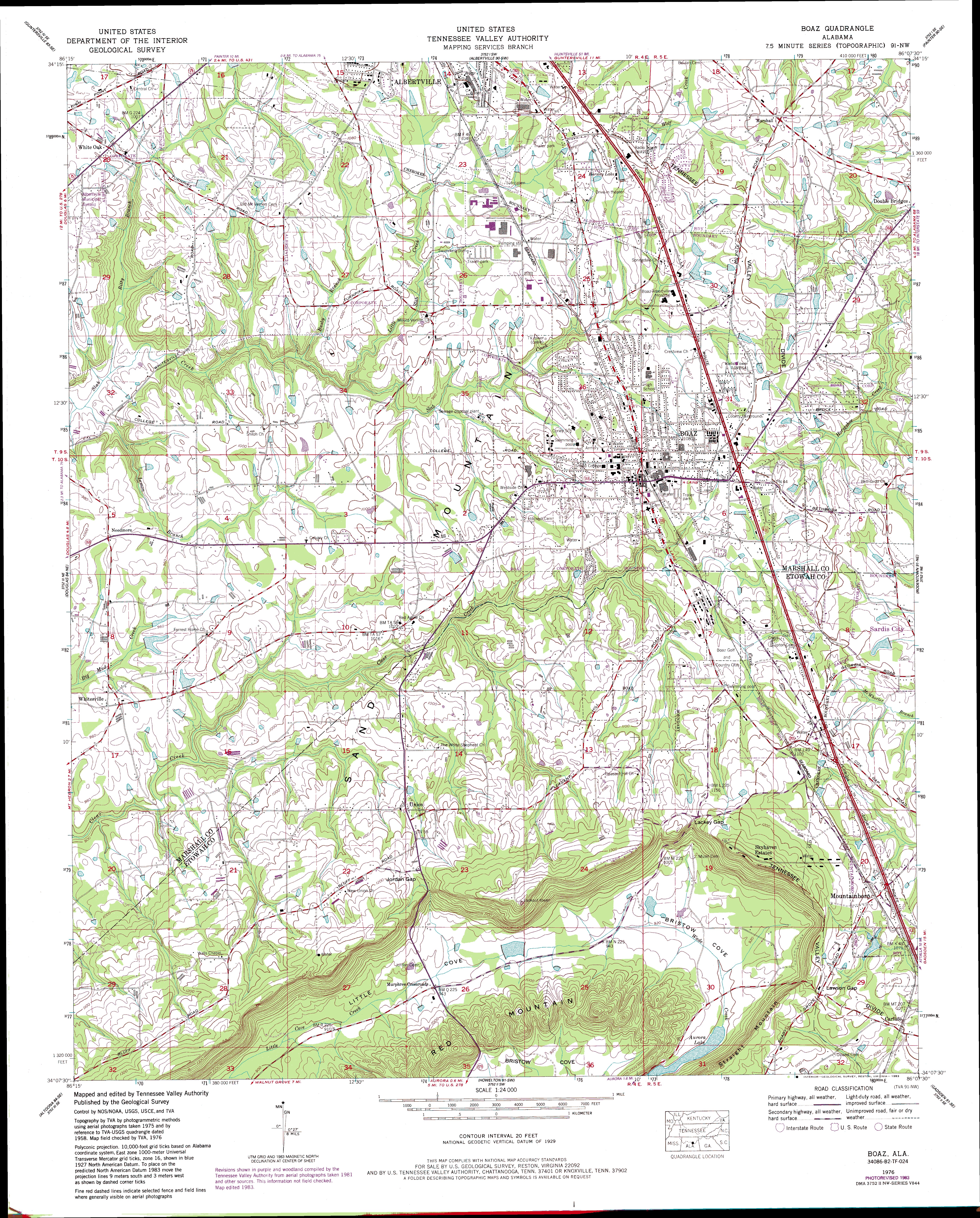 Boaz, AL Topographic Map TopoQuest