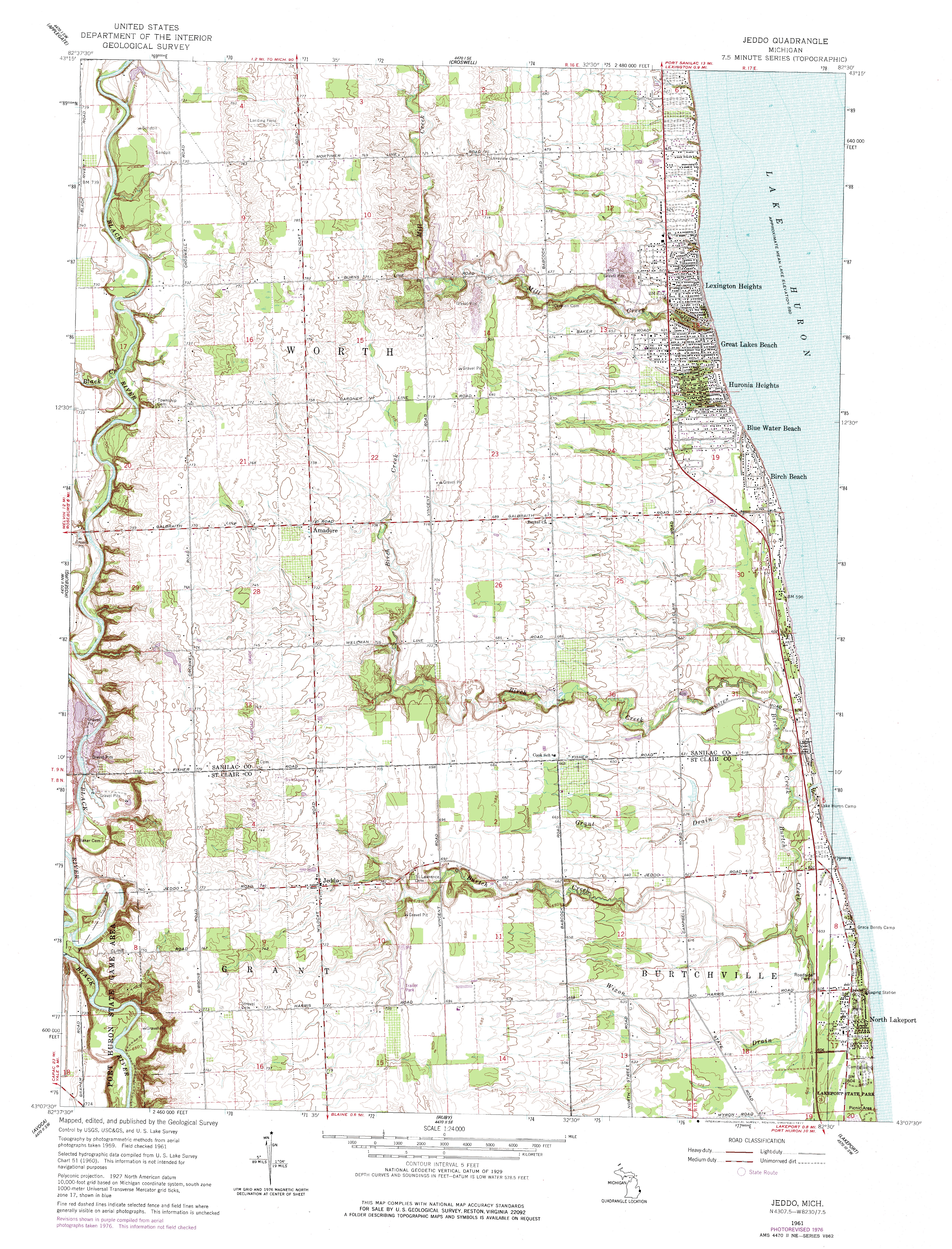 Jeddo, MI Topographic Map TopoQuest