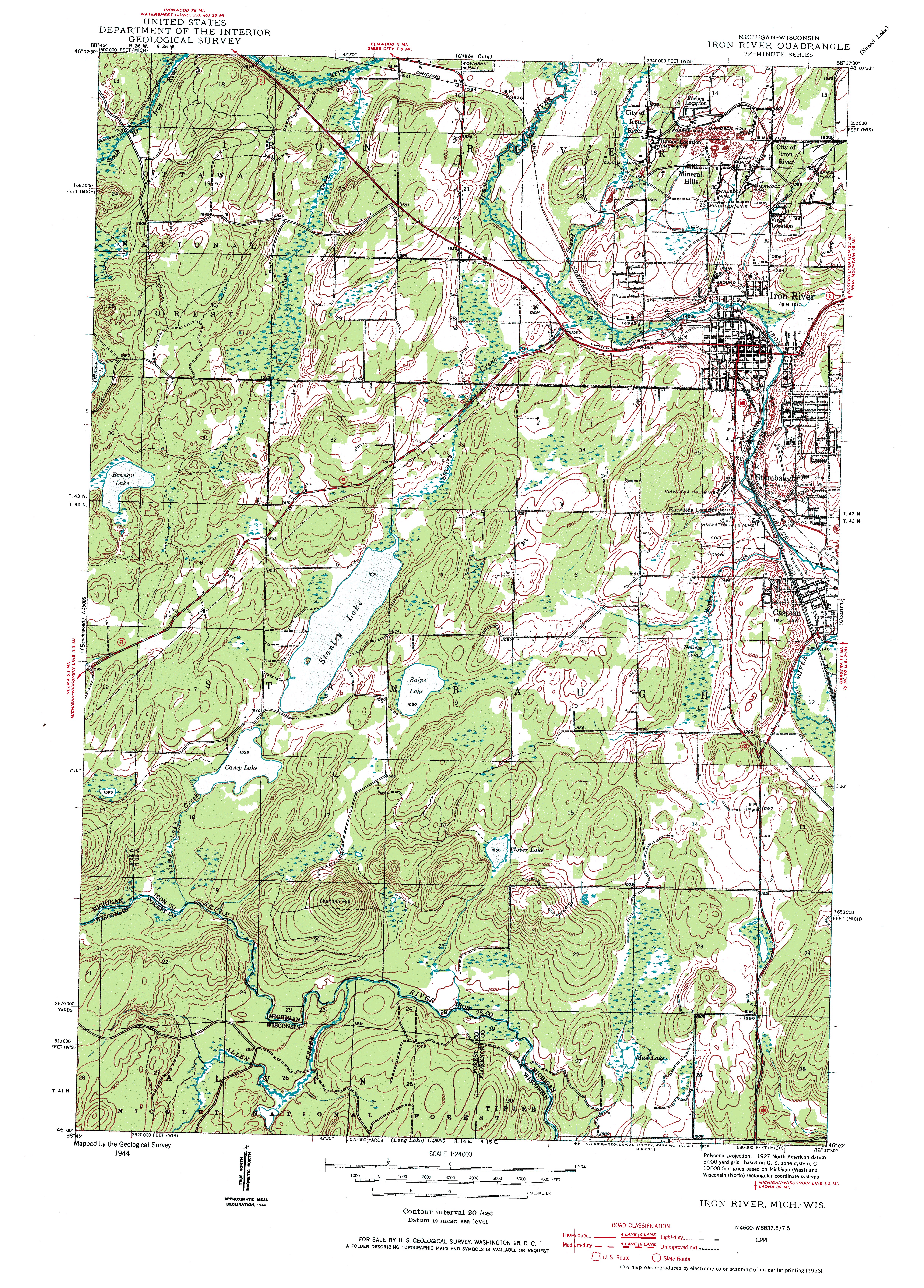 Iron River Michigan Map Iron River, MI Topographic Map TopoQuest