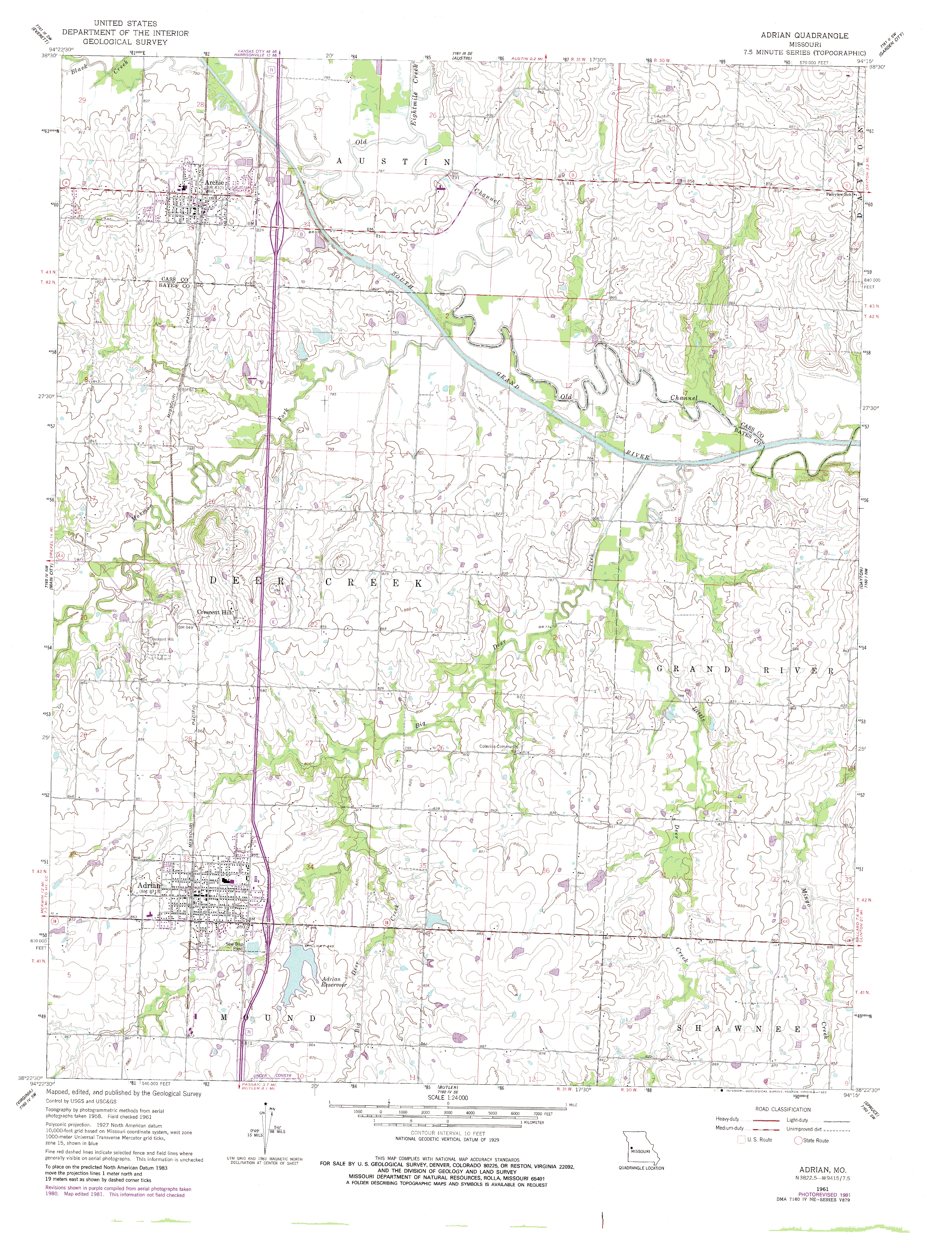 Adrian Michigan Topographic Map Adrian, MO Topographic Map TopoQuest