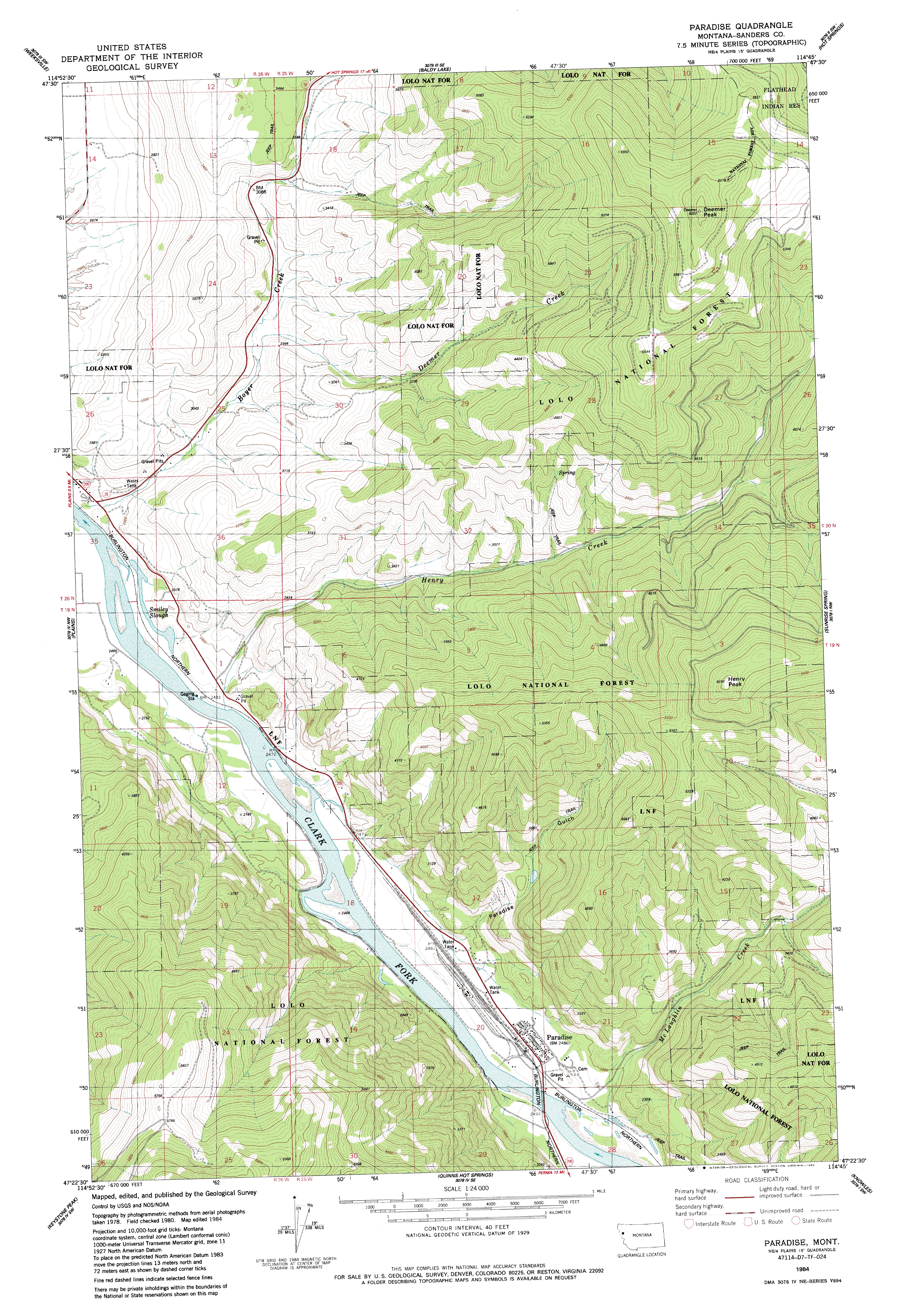 Paradise Valley Montana Map Paradise, MT Topographic Map TopoQuest