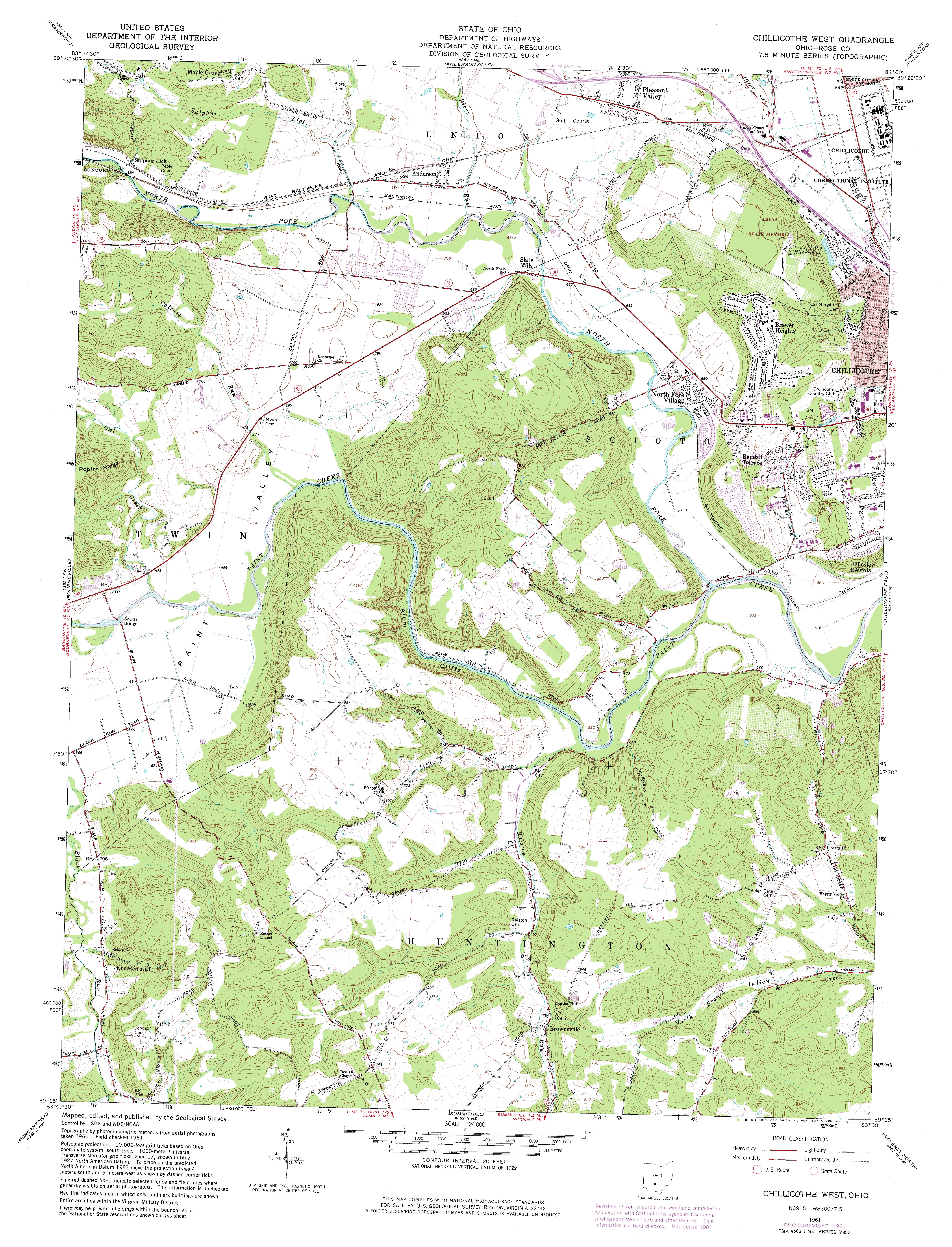 Chillicothe West, OH Topographic Map TopoQuest