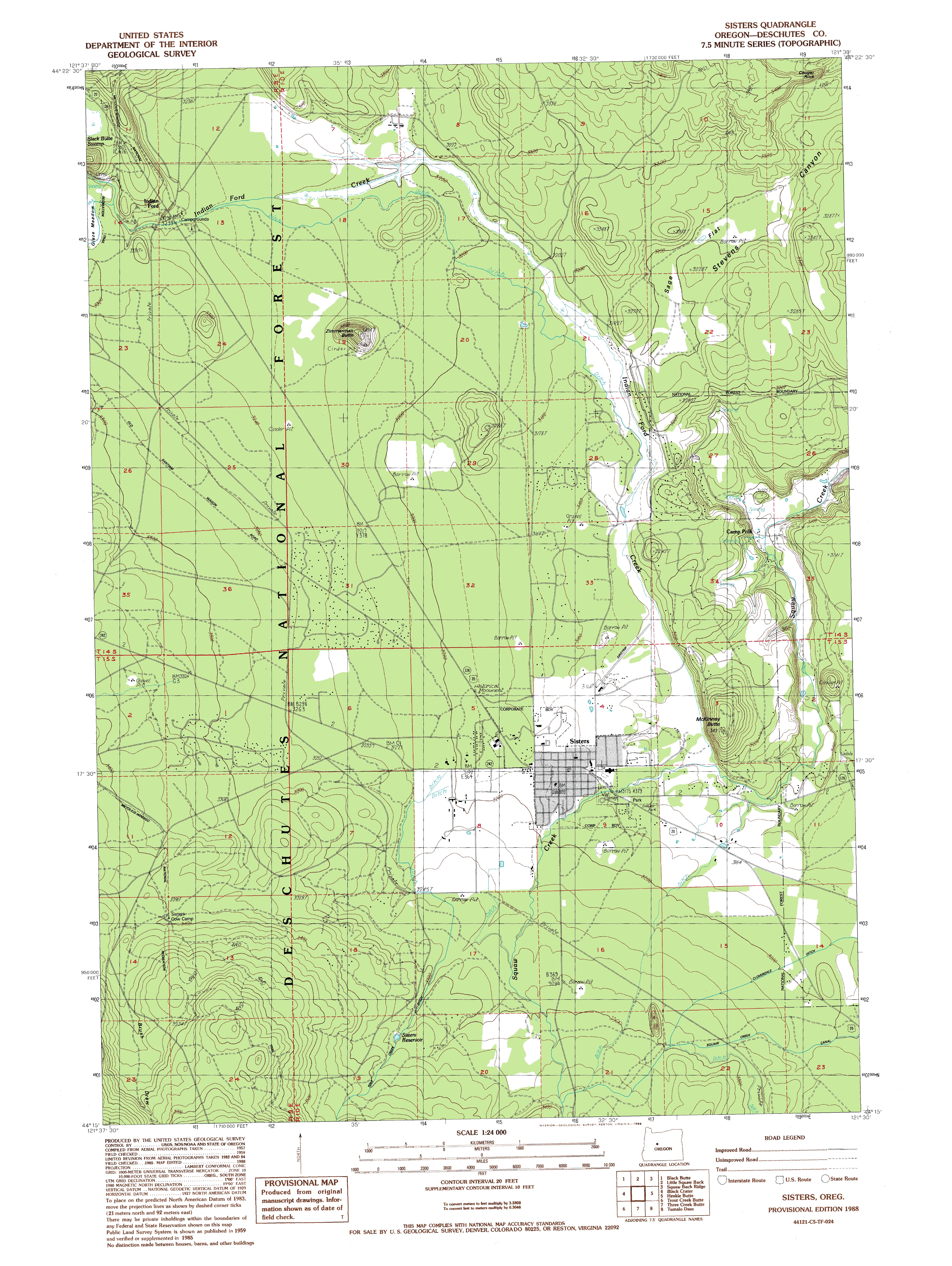 Sisters, OR Topographic Map TopoQuest