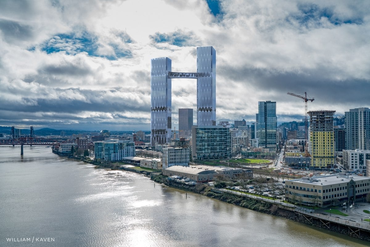 New renderings revealed for Portland’s interlinked twin towers