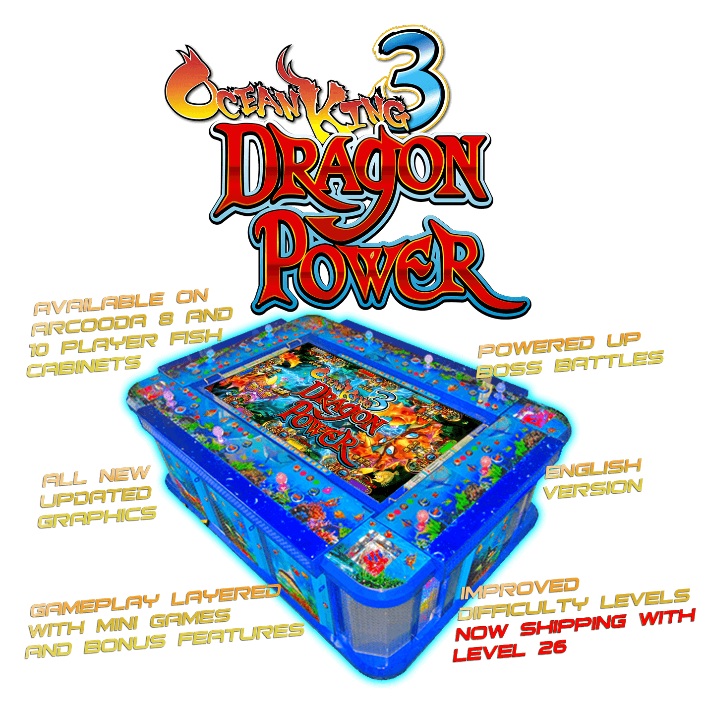Ocean King 3 Dragon Power Fish Hunter Arcade Machine Arcooda