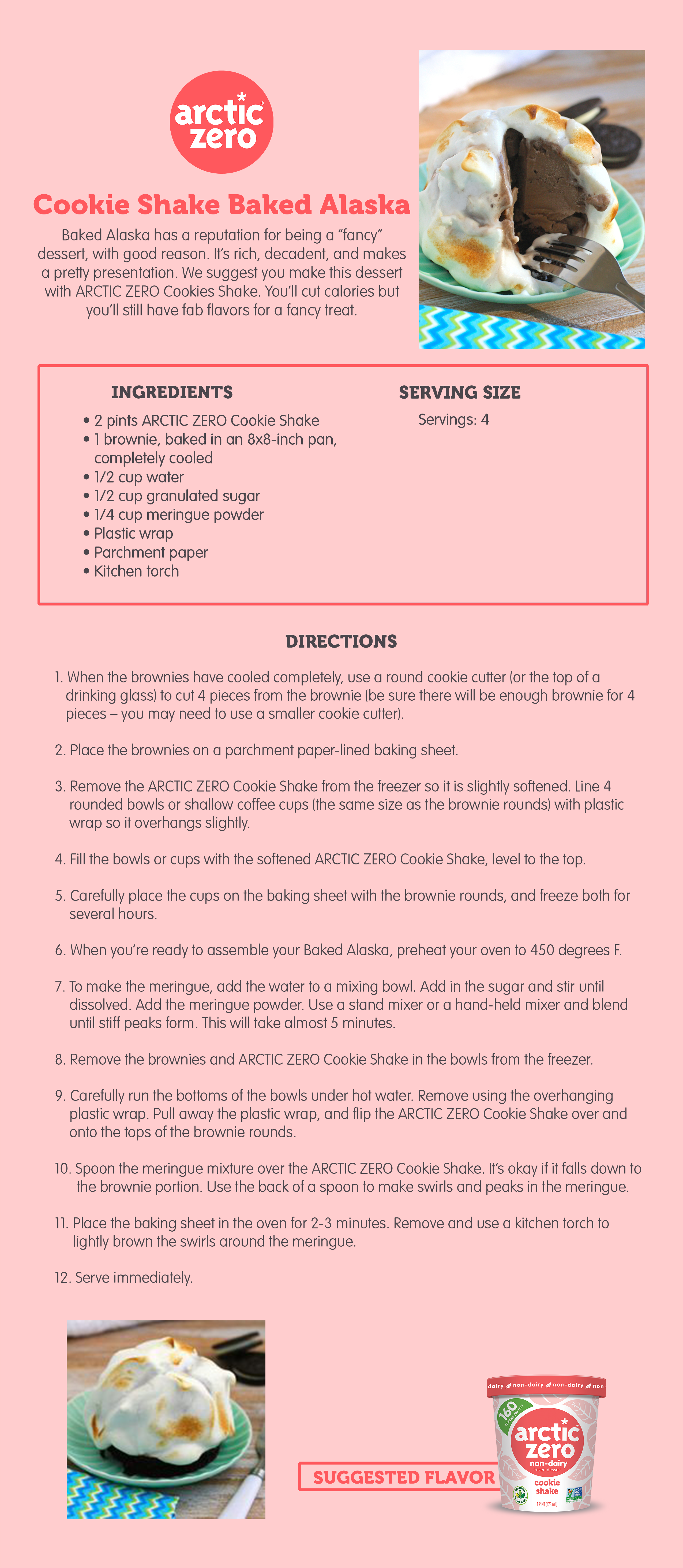 Arctic Zero LowCalorie Baked Alaska Recipe Dessert