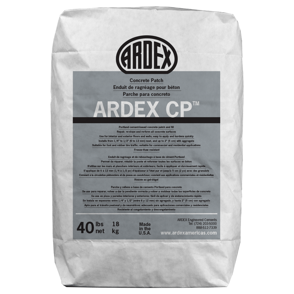 ARDEX CP is a concrete patch for minor concrete repairs