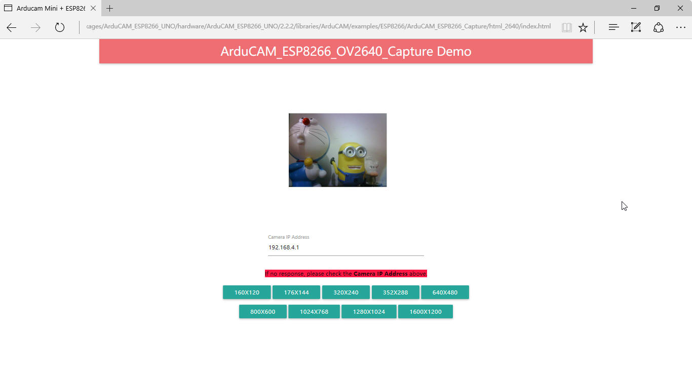 ESP8266 UNO Tutorial Arducam