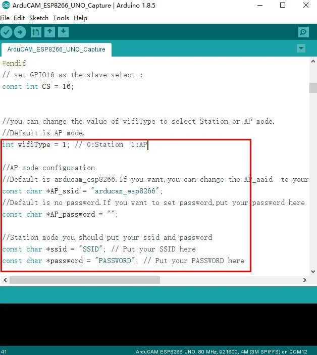 ESP8266 UNO Tutorial Arducam