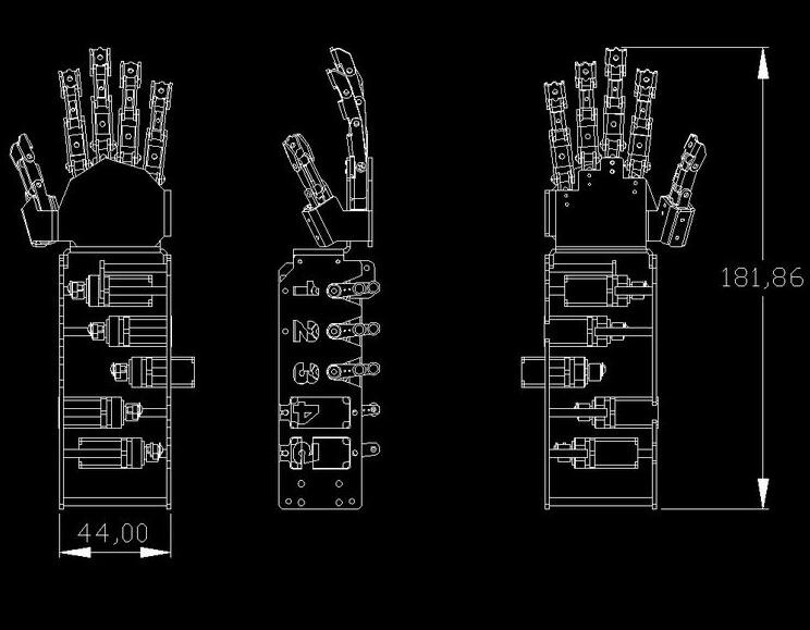 Right Hand 5-DOF Robot Hand Fingers ( Have not assembly , need assembly by self) Right Hand 5-DOF Robot Hand Fingers ( Have not assembly , need assembly by self)
