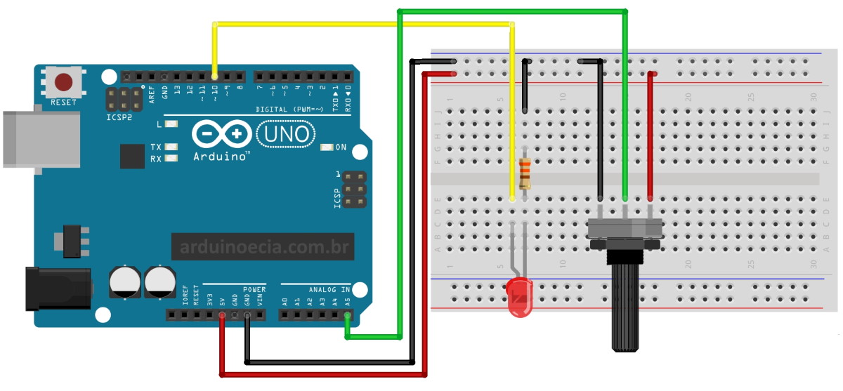 Dimmer com Arduino usando portas analógicas Arduino e Cia